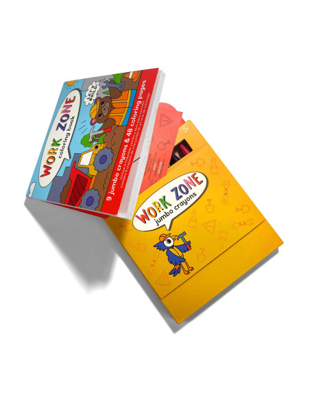 138-027,Set carte de colorat si creioane colorate - portabil, Constructii