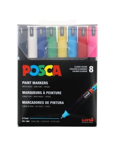 Set 8 markere POSCA PC-1MR, varf metalic 0.7 mm, M1480