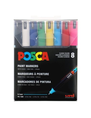 Set 8 markere POSCA PC-1MR, varf metalic 0.7 mm, M1480