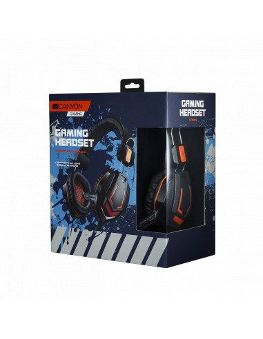 Casti Gaming cu microfon Canyon, Negru-Orange