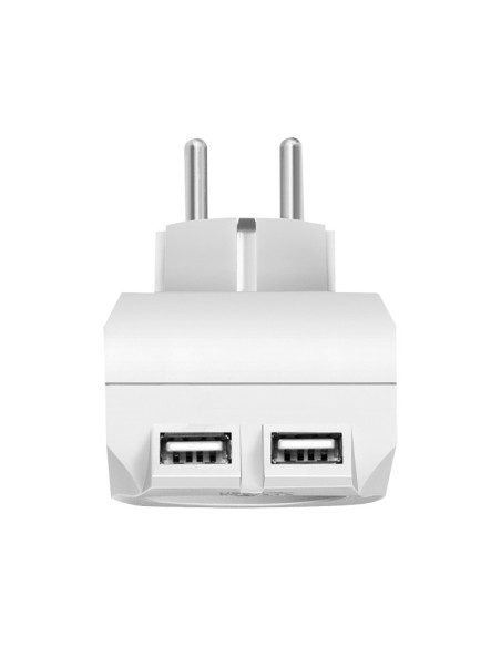 PA0246,PRIZA LOGILINK, Schuko x 1, USB x 2 5 V/2.1 A, max. 10.5 W, 230 V/16 A, 50 Hz, max. 3600 W, IP20, LED activate, alb "PA02