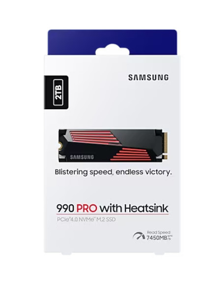 MZ-V9P2T0GW,SSD Samsung PCIE G4 M.2 NVME 2TB W/HS/990 PRO "MZ-V9P2T0GW"