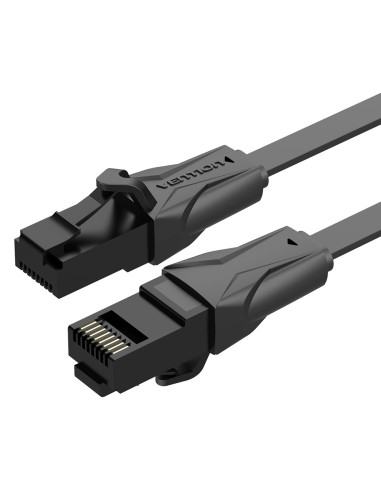 Patch Cord UTP Vention, Cat. 6, 1m, flat cable, conductor cupru - aluminiu, viteza max transfer 1 Gbps, invelis PVC, negru, "IBA