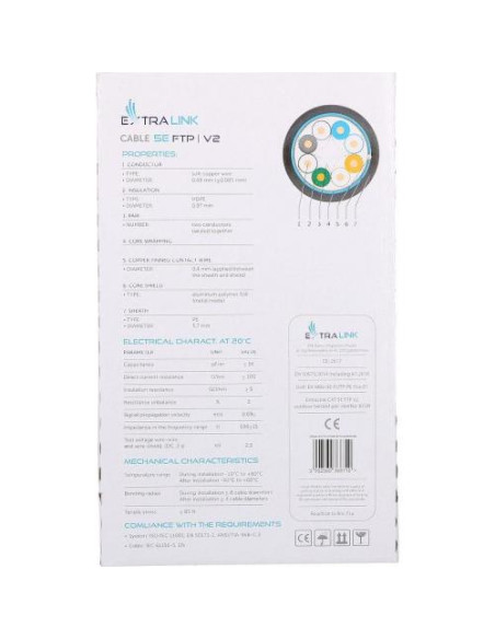 EX.8710,Extralink cablu retea de exterior FTP Cat.5E full cupru 305M "EX.8710" EX.8710,Extralink cablu retea de exterior FTP Cat.5E full cupru 305M "EX.8710"