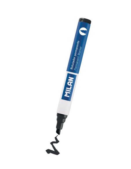 Marker permanent MILAN cu varf tesit, Negru
