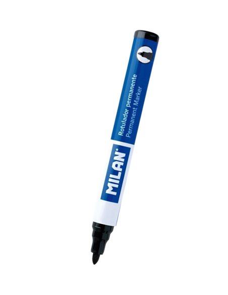 Marker permanent MILAN cu varf rotund, Negru