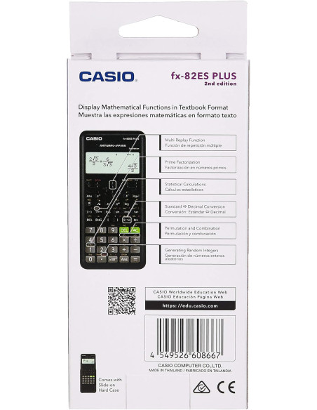 FX82ESPLUS,Calculator stiintific Casio FX-82ES Plus, 252 functii, negru