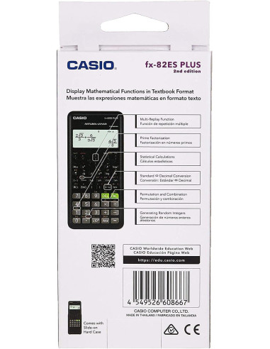 FX82ESPLUS,Calculator stiintific Casio FX-82ES Plus, 252 functii, negru