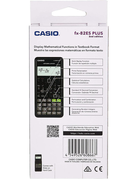 FX82ESPLUS,Calculator stiintific Casio FX-82ES Plus, 252 functii, negru