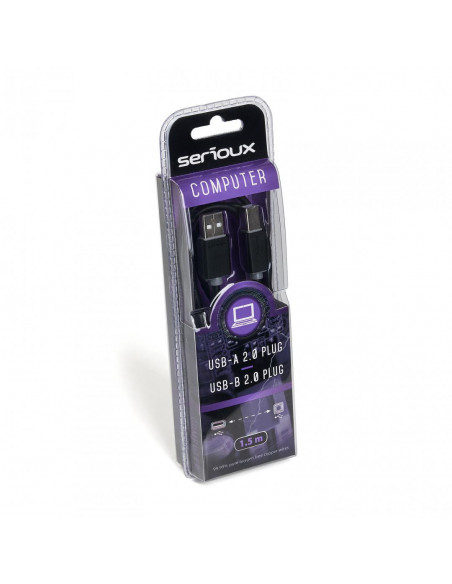 Cablu de date Serioux, USB A 2.0 tata - USB-B 2.0 tata