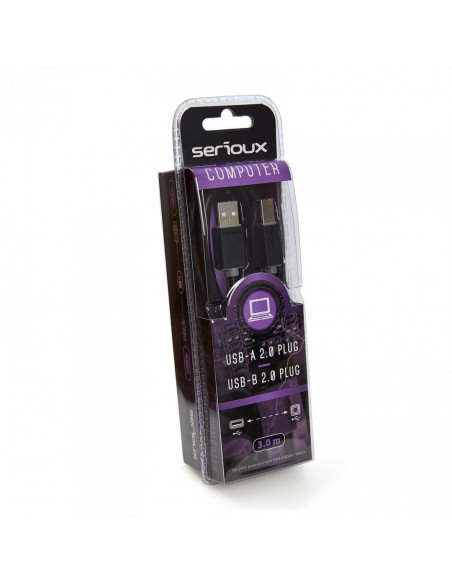 Cablu de date Serioux, USB A 2.0 tata - USB-B 2.0 tata
