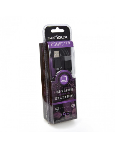Cablu prelungitor Serioux, USB A 2.0 tata - USB-A 2.0 mama