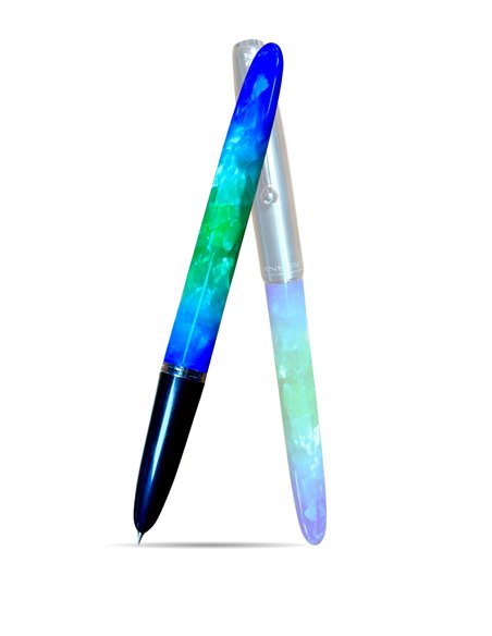 Stilou Premium Fine writing cu penita ascunsa, 0.38mm, Verde/albastru