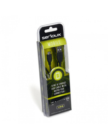 Cablu de date/incarcare Serioux, port microUSB, 1m