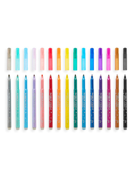 130-113,Carioci cu sclipici Rainbow Sparkle, set de 15 culori