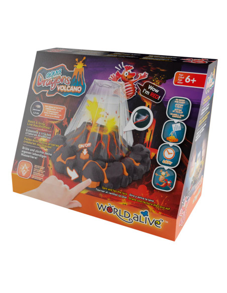 AD6102,Set educativ STEM - AQUA DRAGONS Habitat VULCAN cu lava - acvariu cu LED si Aqua Dragons rosii