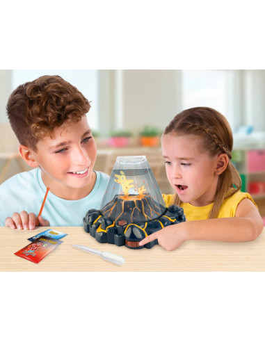 AD6102,Set educativ STEM - AQUA DRAGONS Habitat VULCAN cu lava - acvariu cu LED si Aqua Dragons rosii
