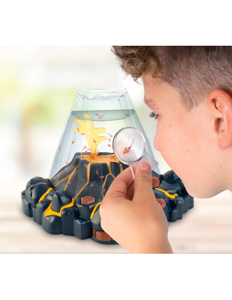 AD6102,Set educativ STEM - AQUA DRAGONS Habitat VULCAN cu lava - acvariu cu LED si Aqua Dragons rosii