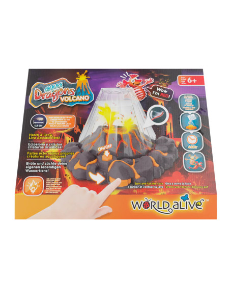 AD6102,Set educativ STEM - AQUA DRAGONS Habitat VULCAN cu lava - acvariu cu LED si Aqua Dragons rosii