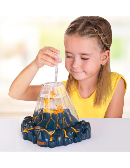 AD6102,Set educativ STEM - AQUA DRAGONS Habitat VULCAN cu lava - acvariu cu LED si Aqua Dragons rosii
