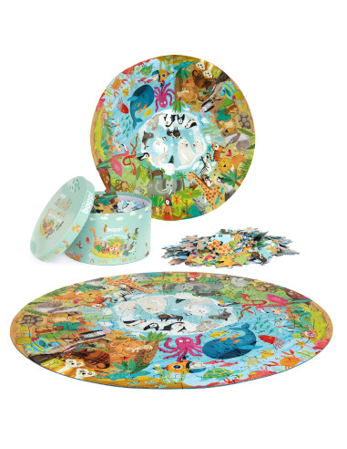 C32-1F8-394,Puzzle rotund, 150 piese, Boppi - Animale din intreaga lume C32-1F8-394,Puzzle rotund, 150 piese, Boppi - Animale din intreaga lume