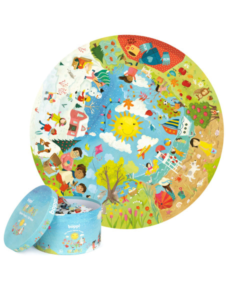 87F-E4D-7B6,Puzzle rotund, 150 piese, Boppi - Anotimpuri 87F-E4D-7B6,Puzzle rotund, 150 piese, Boppi - Anotimpuri