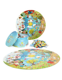 87F-E4D-7B6,Puzzle rotund, 150 piese, Boppi - Anotimpuri 2