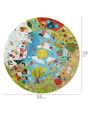 87F-E4D-7B6,Puzzle rotund, 150 piese, Boppi - Anotimpuri 87F-E4D-7B6,Puzzle rotund, 150 piese, Boppi - Anotimpuri