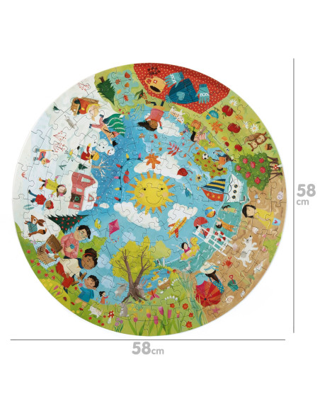 87F-E4D-7B6,Puzzle rotund, 150 piese, Boppi - Anotimpuri 87F-E4D-7B6,Puzzle rotund, 150 piese, Boppi - Anotimpuri