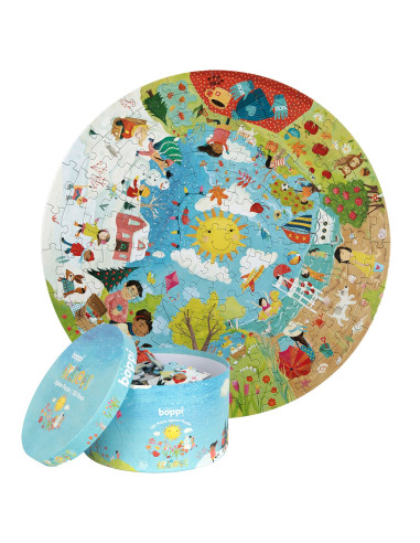 87F-E4D-7B6,Puzzle rotund, 150 piese, Boppi - Anotimpuri 87F-E4D-7B6,Puzzle rotund, 150 piese, Boppi - Anotimpuri