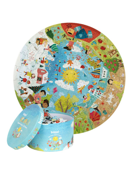 87F-E4D-7B6,Puzzle rotund, 150 piese, Boppi - Anotimpuri 87F-E4D-7B6,Puzzle rotund, 150 piese, Boppi - Anotimpuri