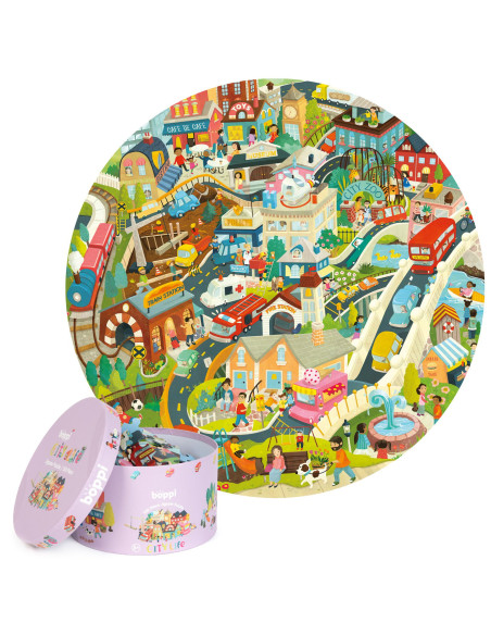 707-433-2AC,Puzzle rotund, 150 piese, Boppi - Orasul 707-433-2AC,Puzzle rotund, 150 piese, Boppi - Orasul