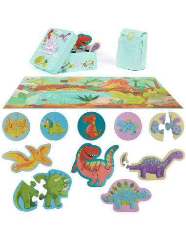 000-DDF-03F,Puzzle progresiv Toddler 10 in 1, Boppi - Dinozauri 000-DDF-03F,Puzzle progresiv Toddler 10 in 1, Boppi - Dinozauri