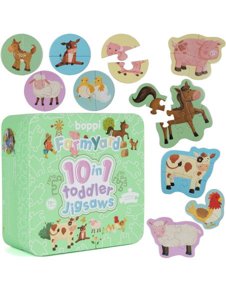 641-7DD-794,Puzzle progresiv Toddler 10 in 1, Boppi - Ferma