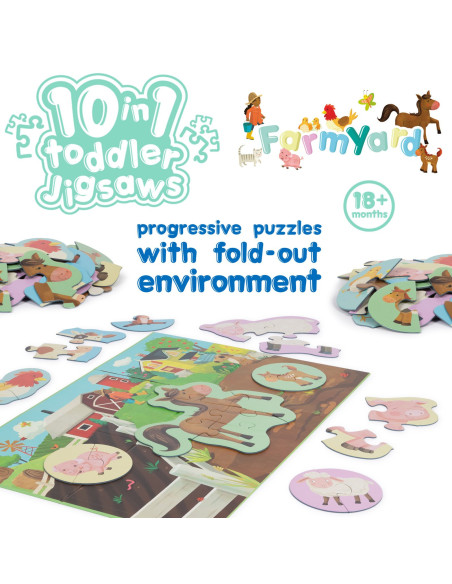 641-7DD-794,Puzzle progresiv Toddler 10 in 1, Boppi - Ferma