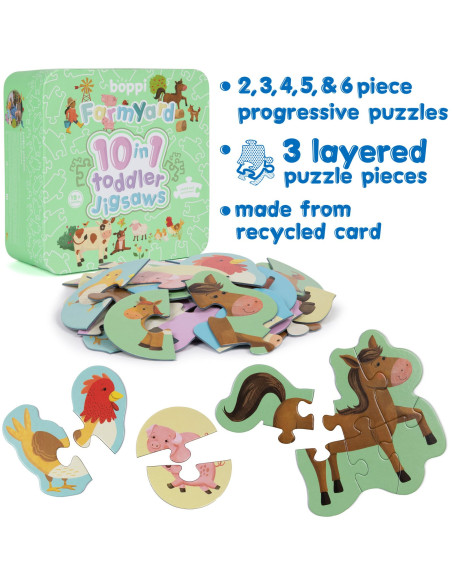 641-7DD-794,Puzzle progresiv Toddler 10 in 1, Boppi - Ferma