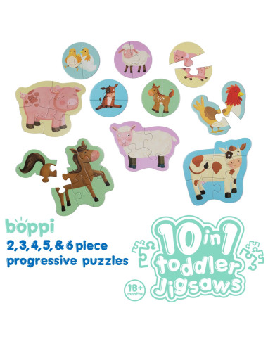 641-7DD-794,Puzzle progresiv Toddler 10 in 1, Boppi - Ferma
