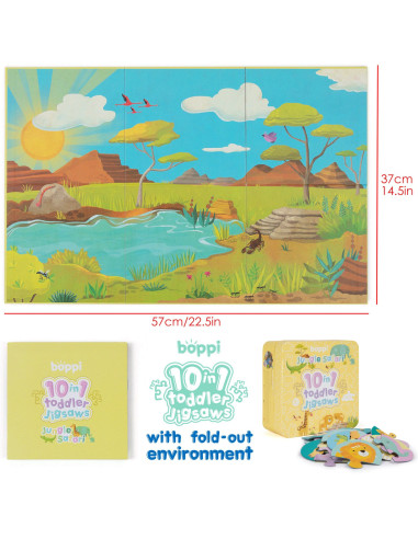 A99-258-BA8,Puzzle progresiv Toddler 10 in 1, Boppi - Jungla Safari