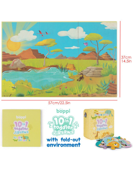 A99-258-BA8,Puzzle progresiv Toddler 10 in 1, Boppi - Jungla Safari