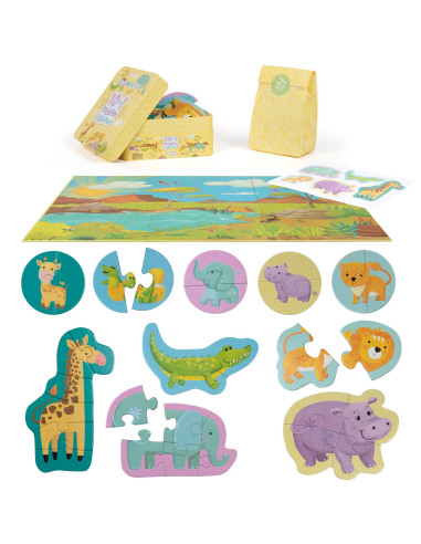 A99-258-BA8,Puzzle progresiv Toddler 10 in 1, Boppi - Jungla Safari