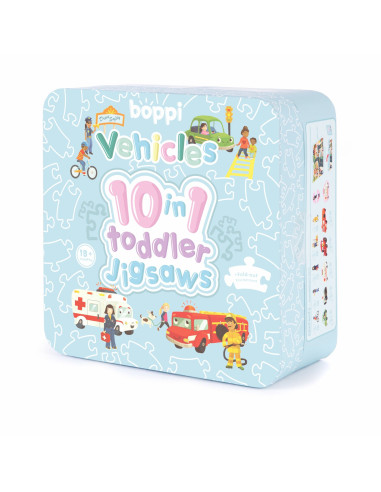 F53-1FF-5B1,Puzzle progresiv Toddler 10 in 1, Boppi - Vehicule F53-1FF-5B1,Puzzle progresiv Toddler 10 in 1, Boppi - Vehicule