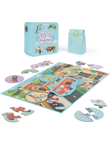 F53-1FF-5B1,Puzzle progresiv Toddler 10 in 1, Boppi - Vehicule F53-1FF-5B1,Puzzle progresiv Toddler 10 in 1, Boppi - Vehicule
