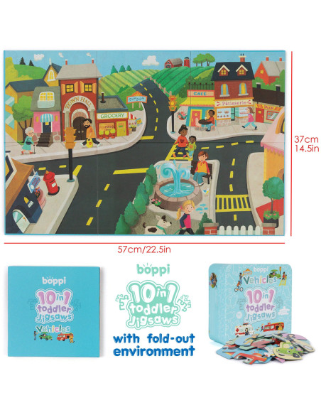 F53-1FF-5B1,Puzzle progresiv Toddler 10 in 1, Boppi - Vehicule F53-1FF-5B1,Puzzle progresiv Toddler 10 in 1, Boppi - Vehicule