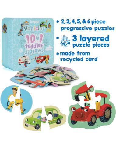 F53-1FF-5B1,Puzzle progresiv Toddler 10 in 1, Boppi - Vehicule F53-1FF-5B1,Puzzle progresiv Toddler 10 in 1, Boppi - Vehicule