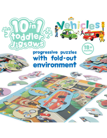 F53-1FF-5B1,Puzzle progresiv Toddler 10 in 1, Boppi - Vehicule F53-1FF-5B1,Puzzle progresiv Toddler 10 in 1, Boppi - Vehicule