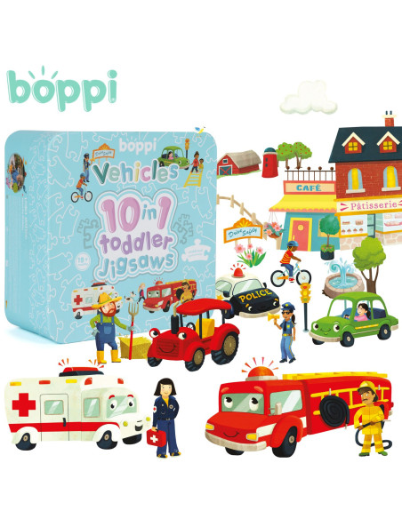 F53-1FF-5B1,Puzzle progresiv Toddler 10 in 1, Boppi - Vehicule F53-1FF-5B1,Puzzle progresiv Toddler 10 in 1, Boppi - Vehicule