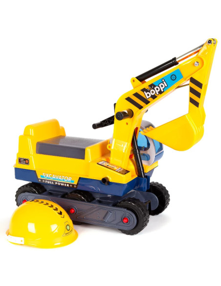 D64-9FD-F29,Jucarie Excavator Ride On, Boppi, cu cabina rotativa si casca de protectie