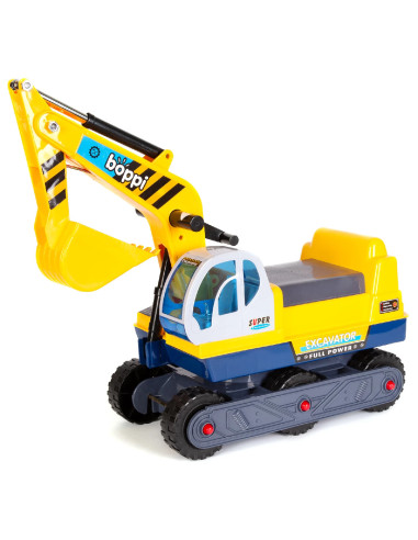 D64-9FD-F29,Jucarie Excavator Ride On, Boppi, cu cabina rotativa si casca de protectie