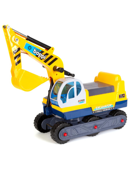 D64-9FD-F29,Jucarie Excavator Ride On, Boppi, cu cabina rotativa si casca de protectie
