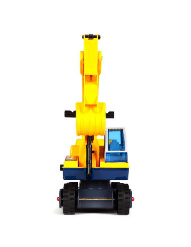 D64-9FD-F29,Jucarie Excavator Ride On, Boppi, cu cabina rotativa si casca de protectie